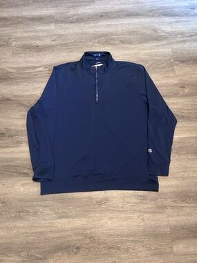 Houston Texans Edgerly Staff Issued Stitch Golf Quarter-Zip Pullover Sz XL Blue